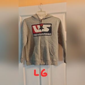 Kids Gray Snowboarding Hoodie